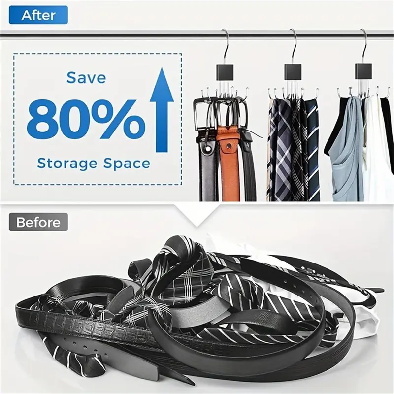 Rotating 6-claw Hook, 1 Count/2 Counts Multi-functional Rotating Hook for Coat, Hat, Scarf, Wardrobe Storage Hanger, Bag Storage Hook, Home Organizer, Household Items, Holder 4