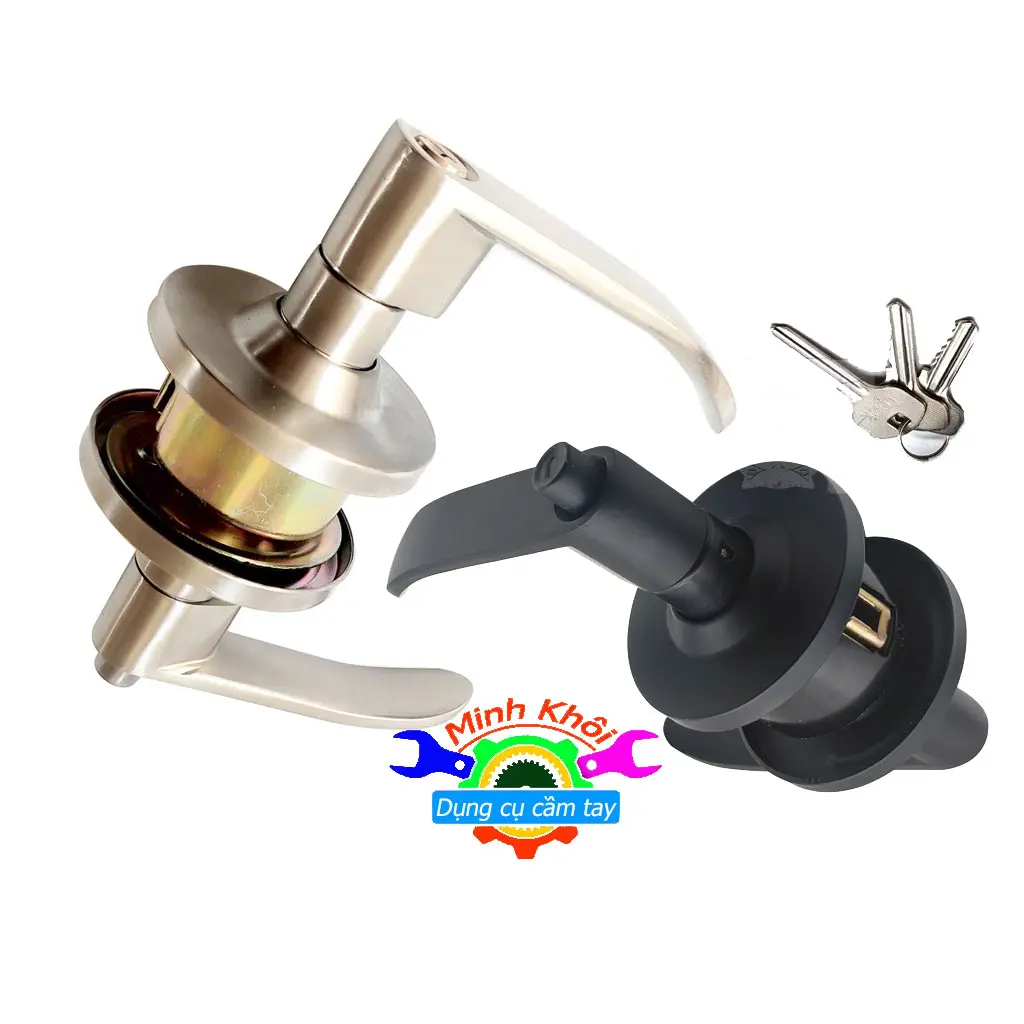 ổ khoá cửa tròn gạt,khoá cửa chính,cửa phòng .inox 304 ,hai màu đen và trắng thích hợp nhiều loại cửa, dể lắp đặt,độ bền cao,giá cạnh tranh