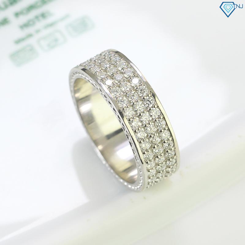 Nhẫn nam bạc dính full kim cương Moissanite xi bạch kim cao cấp NNAM0050 - Trang Sức TNJ