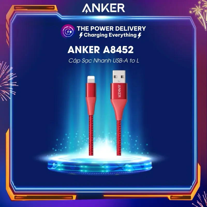 Cáp dù sạc nhanh ANKER Powerline + II Usb A to L Chip mới C89 Bạc - A8452 dài 0.9 Mét A8453 dài 1.8 Mét Sạc Điện Thoại Phụ Kiện