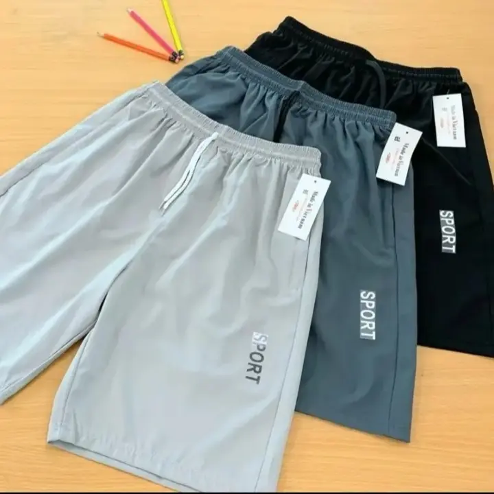 COMBO 3 Chiếc Quần Đùi Short Nam Nữ Chất Vải Lụa Gió - Siêu mát , Có 2 Túi Khóa 2 Bên , In Logo SPORT Menswear Pants 7