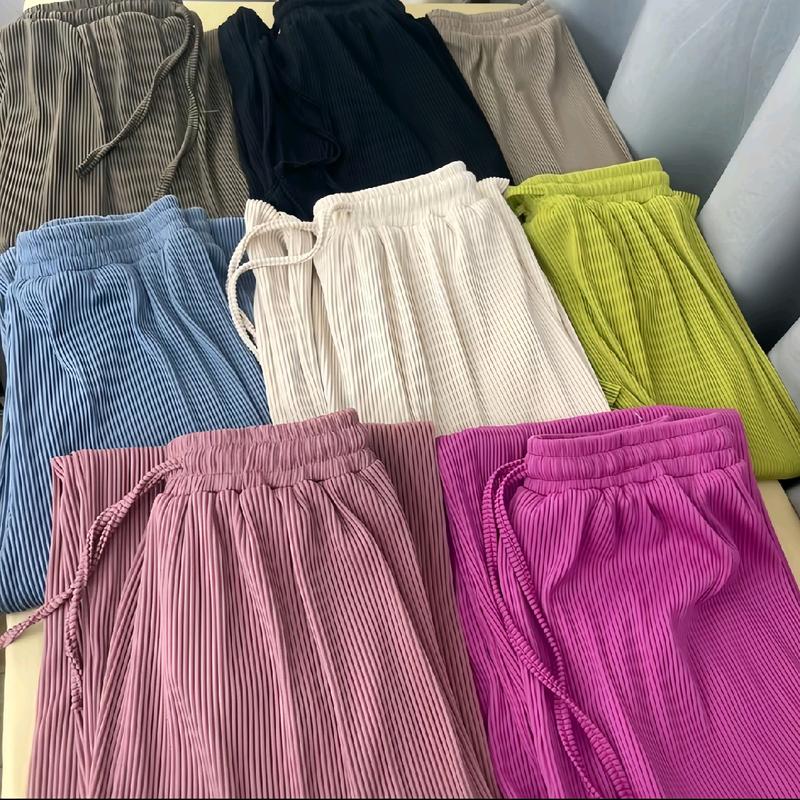 Quần suông nữ tăm lạnh PS dập li sắc màu freesize- loại 1 Women Pants Nhung Đen quansuong 1