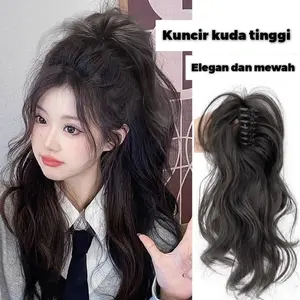 Jepitan rambut alami 31-35cm natural lembut - BISA COD (JEP1054)