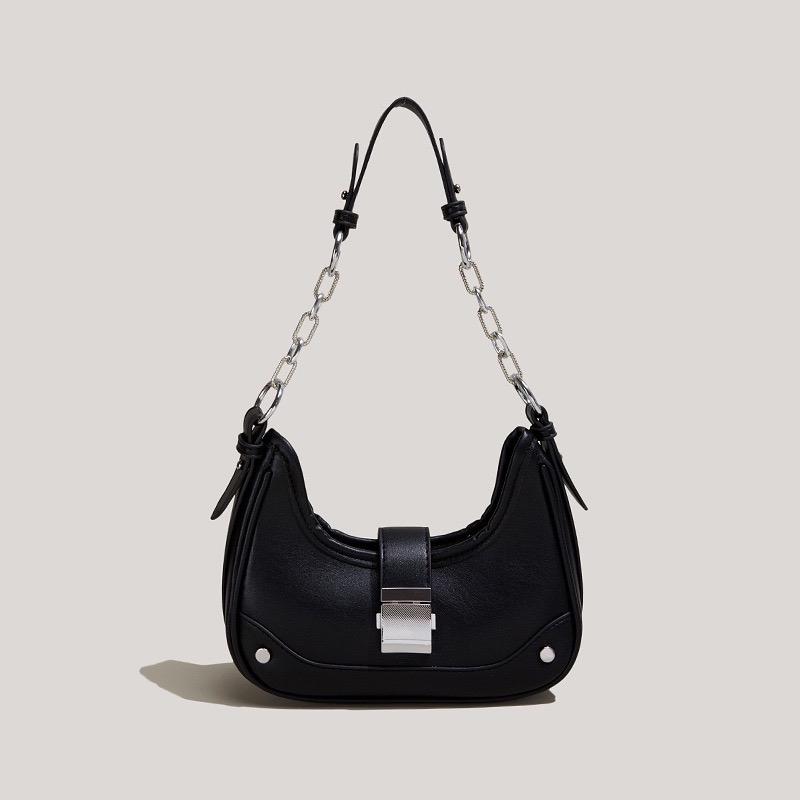 Túi xách nữ kẹp nách đeo chéo thời trang cao cấp Khoá Vuông Bạc Bag Da