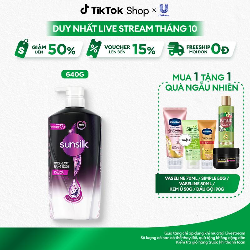 Dầu xả Sunsilk với tinh dầu Trái Bơ và dầu Argan hỗ trợ Dưỡng Tóc Chăm Sóc Tóc không xơ rối và bết dính 640g [1]