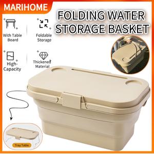 18L Folding Bucket Lid Beach Picnic Basket Camping Container Table Storage Box Bakul Berkelah Pantai Bakul Meja