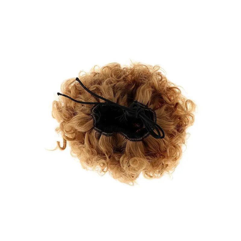 Kẹp Trong Tóc Nối Afro Bun, Chất Lượng Cao, Tóc Tổng Hợp, Tóc Đuôi Ngựa Dây Rút 7