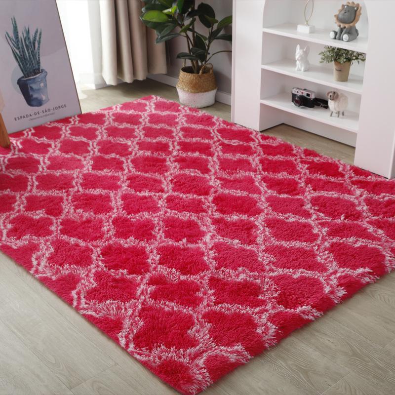 Product Introduction of Thảm trải giường hoàn toàn, phong cách Bắc Âu, nâng cấp mềm mại và mịn màng, nhuộm cà vạt, với mô hình len và lụa, thích hợp cho phòng Khách, bàn trà và thảm đầu giường, thảm tóc dài, thảm trang trí đèn lồng, thảm 25