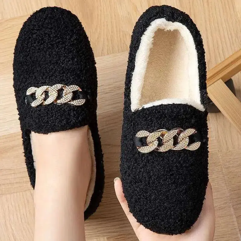 Giày Bệt Lông Mịn Gommino, Dành Cho Nữ, Mùa Thu Và Mùa Đông, Phong Cách Hàn Quốc, Đế Dày, Đế Bằng, Dễ Phối Đồ, Làm Bằng Bông, Lót Lông Cừu, Thích Hợp Cho Các Bà Mẹ Có Thể Mặc Ngoài Trời, Hàng Mới Về Năm 2024, Ấm Áp 5