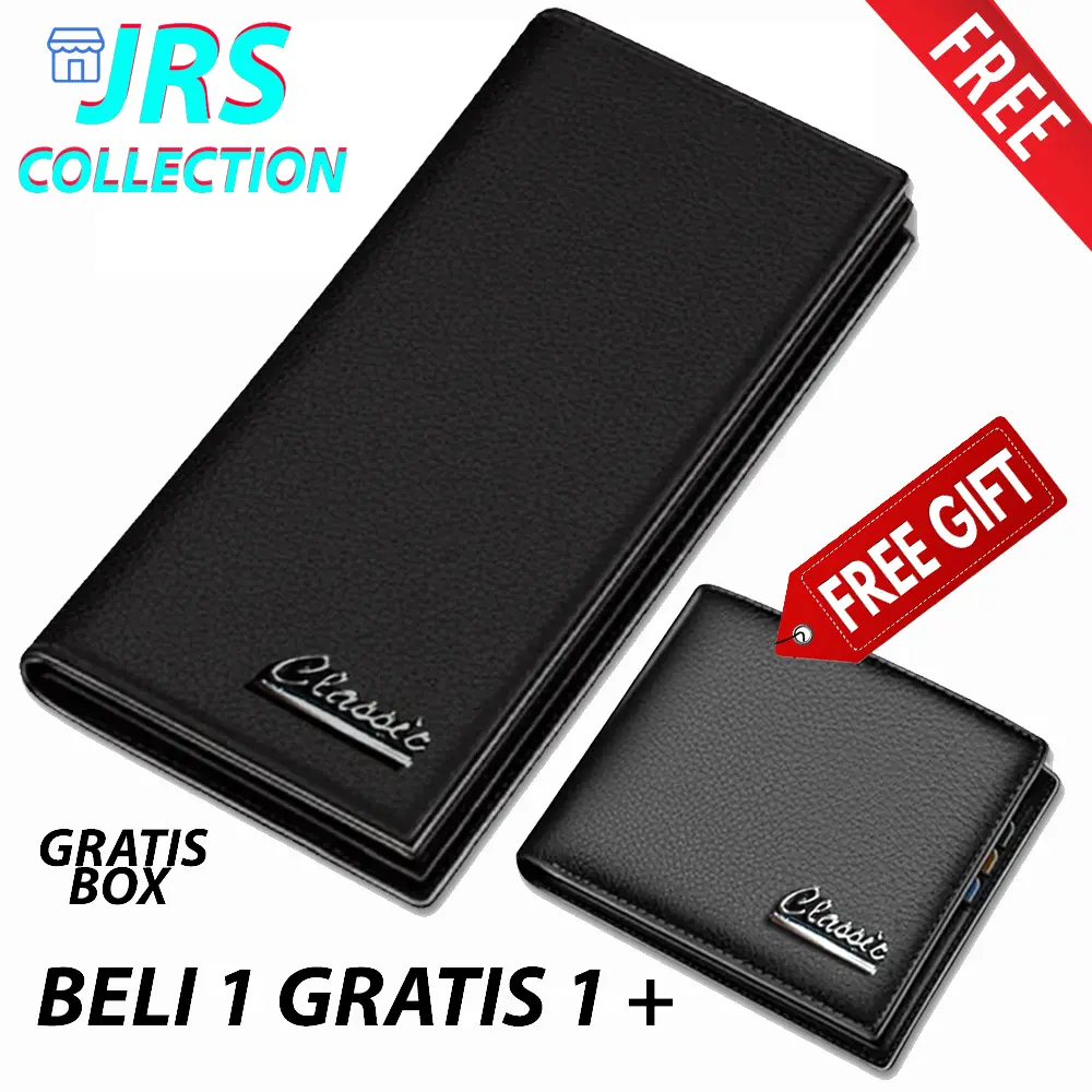 FREE SHIPPING 2023 - BELI 1 DOMPET HITAM PANJANG GRATIS 1 DOMPET HITAM KULIT Dompet Pria Dompet Multicard Dompet Kartu Dompet Kulit Dompet Hitam Dompet Pria Kulit Dompet Hitam Murah Dompet Pria Murah Dompet Cowo Dompet Hitam Murah Kulit + Box