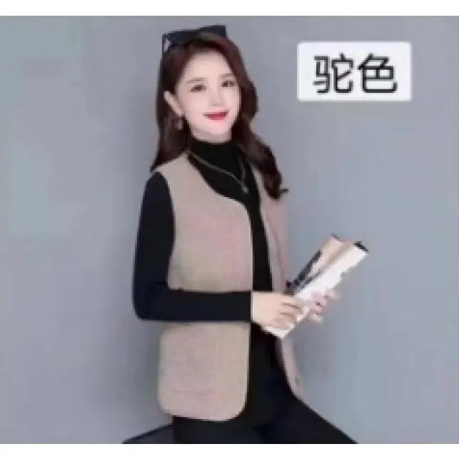 Áo Vest Len Cừu, Dành Cho Nữ, Có Thể Mặc Ngoài Trời, Mùa Thu Và Mùa Đông, Dày Dặn Và Đơn Giản, Nhiệt, Hàng Mới Về, Dễ Phối Đồ, Áo Vest Có Khóa Kéo Một Mảnh, Áo Ghi Lê Top Women 8