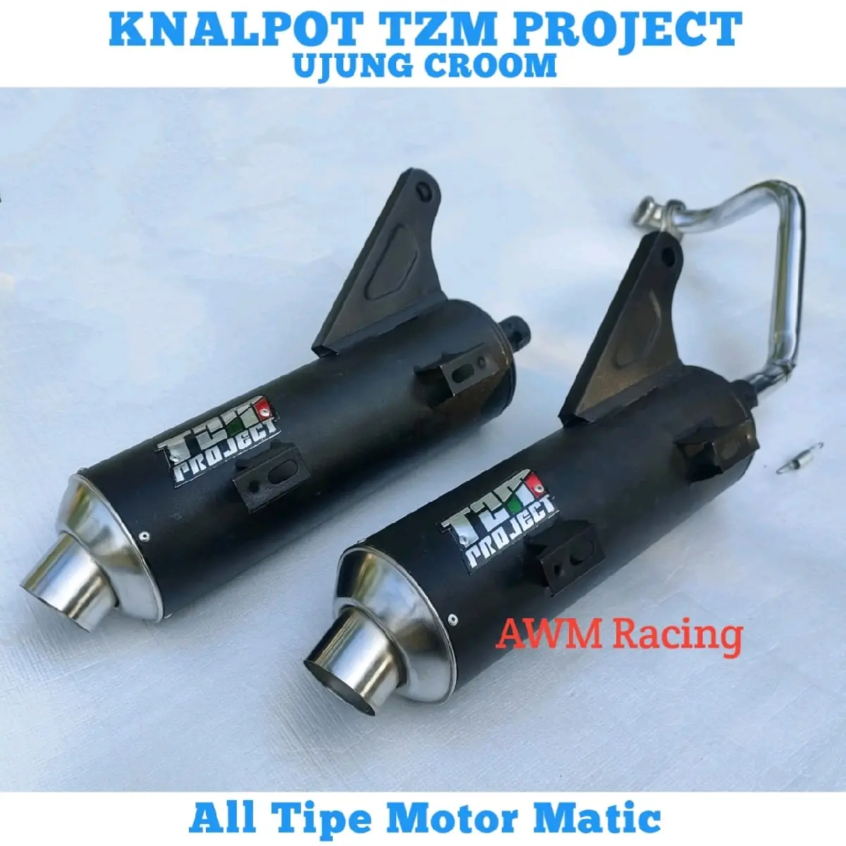 Knalpot TZM Project Ujung Croom Beat fi Vario 125 Led Vario 150 beat karbu Scoopy Mio sporty Mio J Motor