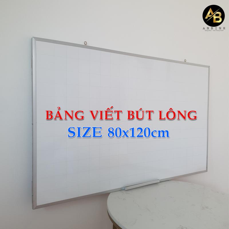 Bảng Trắng Viết Bút Lông Size 80x120 cm- Bảng Trắng Mica Viết Bút Lông Treo Tường