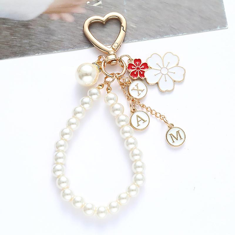 Dây Chuyền Chìa Khóa Hoa Anh Đào Màu Hồng Ngọt Ngào Mặt Dây Chuyền Điện Thoại Hình Thỏ, Móc Chìa Khóa Xe Hơi Chữ Cái, Vỏ Tai Nghe Phụ Kiện Trang Trí Túi 8