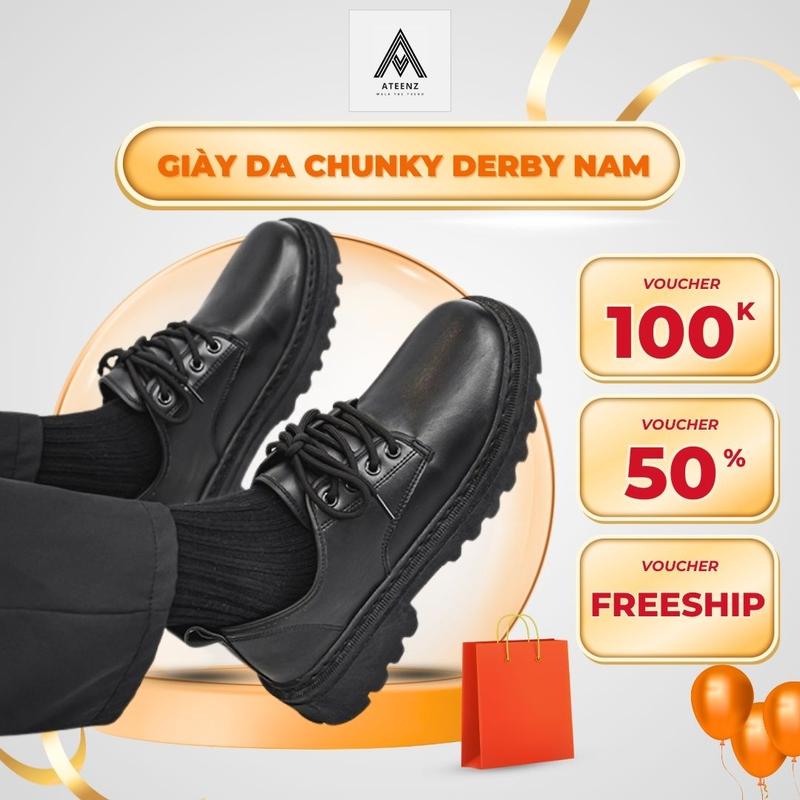 Giày Da Chunky Derby Nam/Nữ - Phong Cách Cổ Điển, Đế Cao Cá Tính, Chất Da Bền Đẹp 0