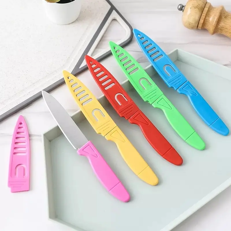 (OP) PISAU DAPUR STAINLESS SARUNG PELINDUNG ALAT KUPAS BUAH MINI POTONG SAYUR KNIFE TAJAM SERBAGUNA