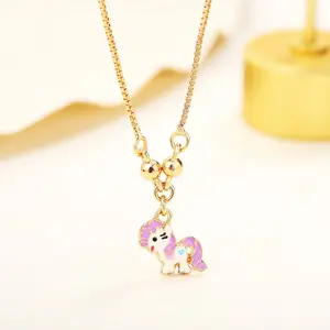 Kalung Anak Perempuan Unicorn Anti Karat Kalung Anak Karakter Pony Lapis Emas Aksesoris Anak Y226
