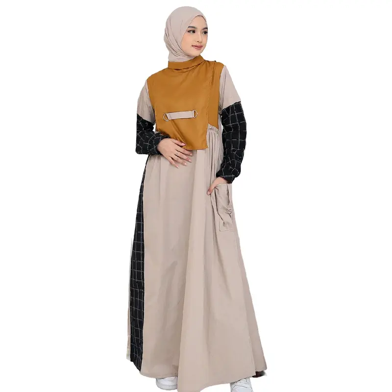 Lunangoofficial - Gamis Terbaru Katun Flanel Wanita Muslimah Dewasa Remaja Kekinian LG 856 Abu Cream Formal Panjang Muda Mustard Variasi Rempel Dress Syari 1