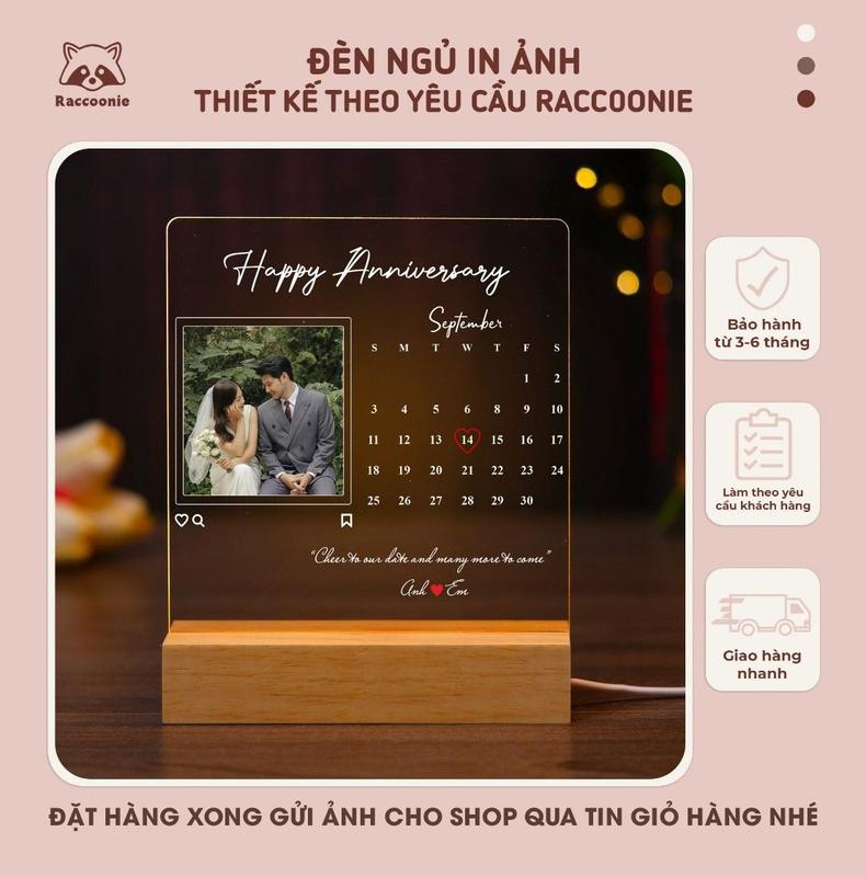 ĐÈN NGỦ IN ẢNH - Thiết kế theo yêu cầu - Đèn decor trang Trí phòng đèn LED 3D - RC-NL-001