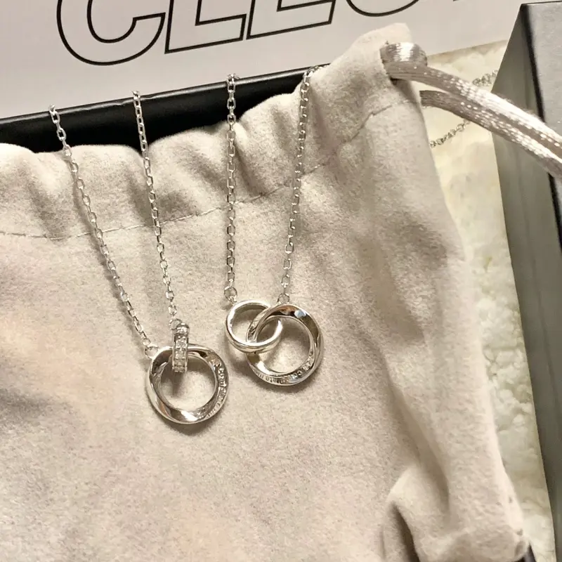 Vòng Cổ Cặp Đôi, Thiết Kế Möbius Hai Vòng, Giá Cả Phải Chăng Và Sang Trọng, Dây Chuyền Xương Đòn Độc Đáo Thích Hợp Làm Quà Tặng Cho Bạn Gái, Sinh Nhật, Quà Tặng Ngày Lễ Tình Nhân