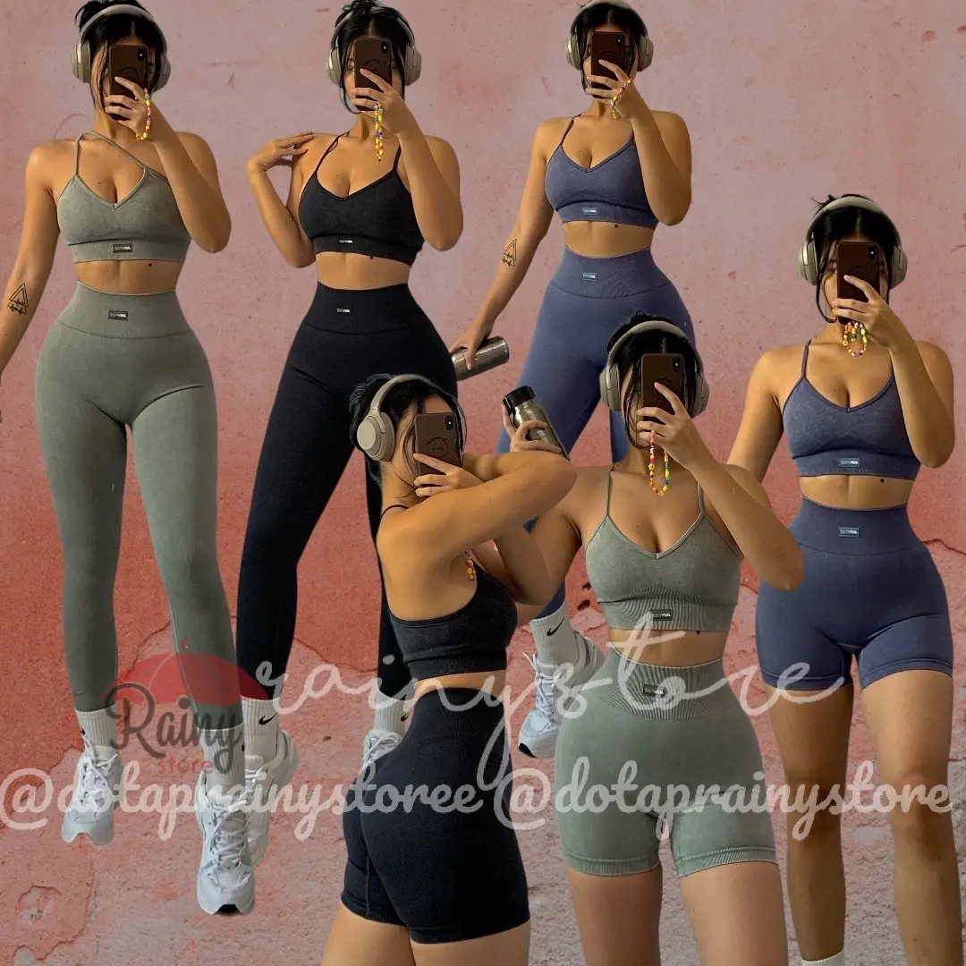 Bộ đồ tập gym yoga BT Oxygen Áo Bra Quần Dài Hoặc Quần Đùi Thun Dệt Kim co dãn, thoáng khí