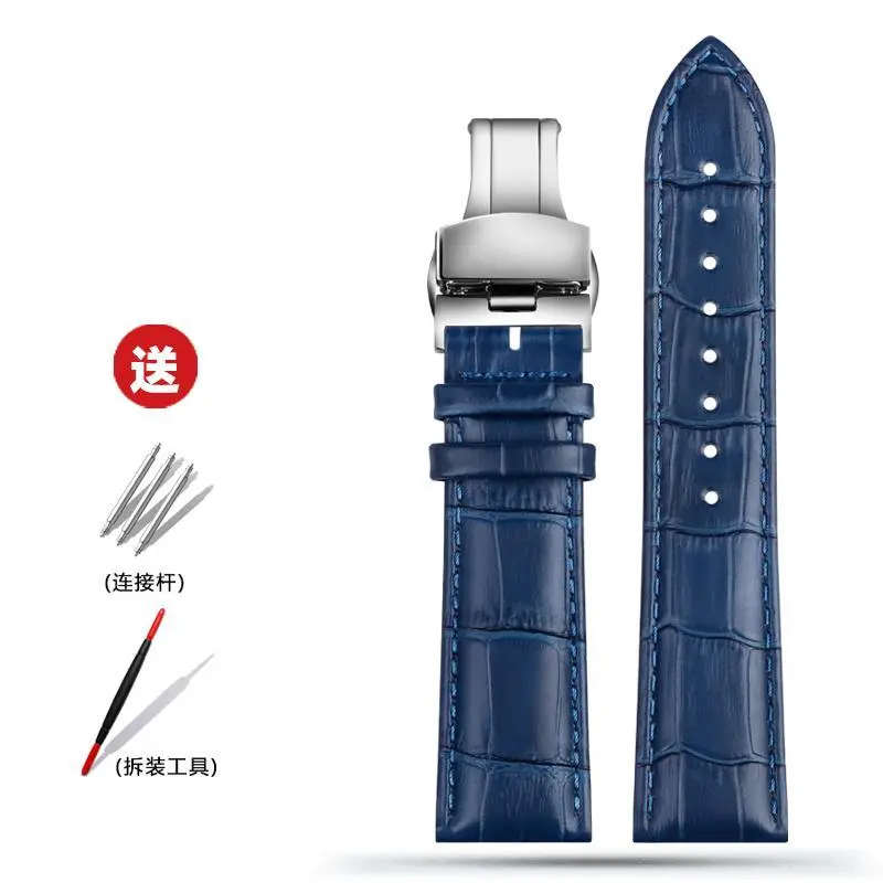 Dây Đeo Đồng Hồ Bằng Da Thật, Thích Hợp Cho Casio EFR-552D / EFB-670 / Efv-540 ECB-900, Màu Xanh Dương, Vòng Đeo Tay Đồng Hồ 2