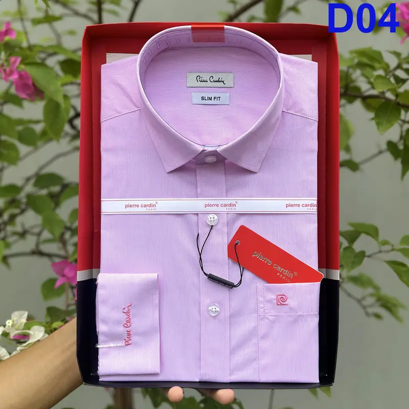 Áo Sơ Mi Pierre Cardin, Áo Sơ Mi Công Sở Dài Tay Trắng Trơn Sang Trọng Tinh Tế, Cúc Khắc Chữ Mẫu Mới 2025 8