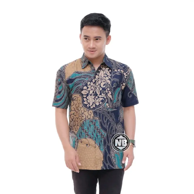 Couple atasan batik motif cap toska size standart dan jumbo Katun Seragam 5