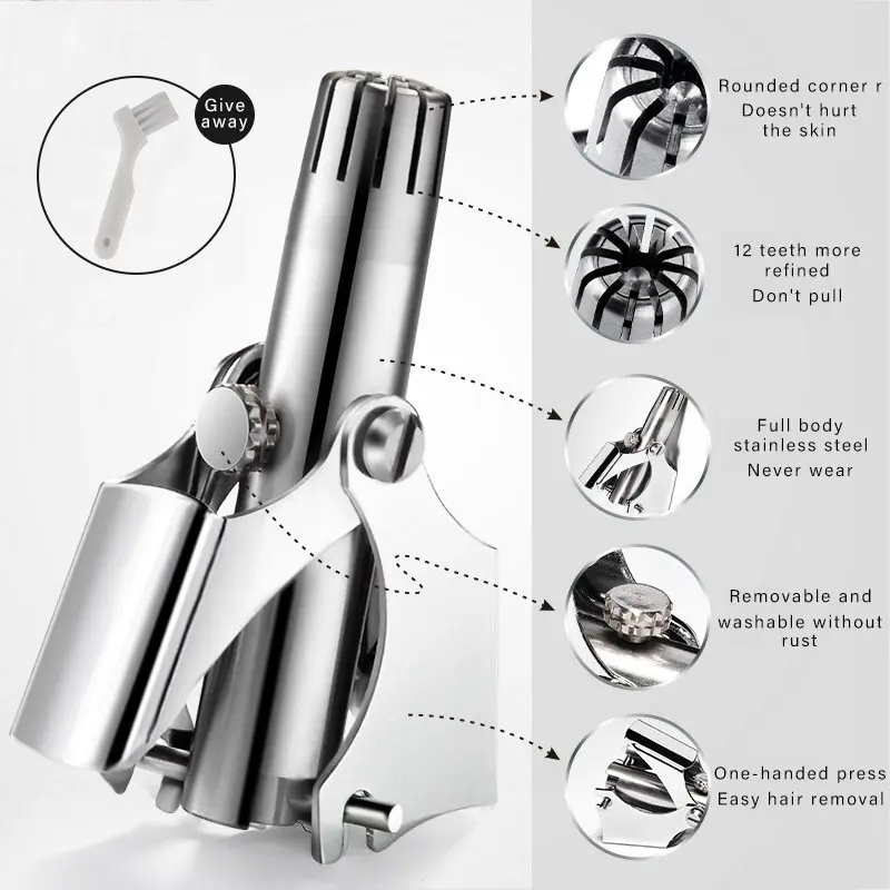 Dụng cụ cắt tỉa lông mũi bằng thép không gỉ cao cấp, máy tỉa lông mũi an toàn tiện lợi , bảo hành 12 tháng 4