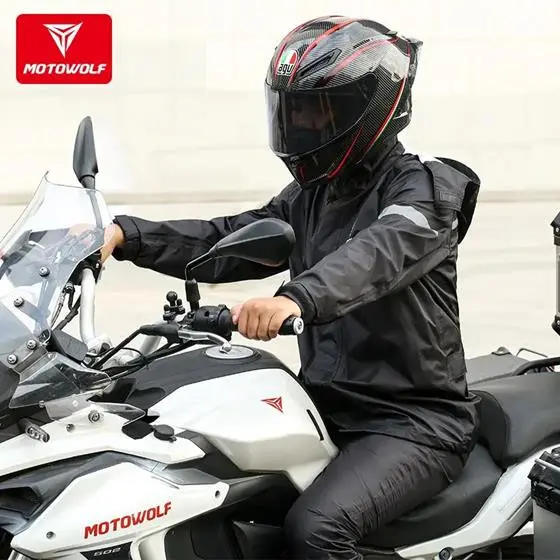 Bộ Quần Áo Đi Mưa Motowolf MDL 0403b có bọc giày Cao Cấp - Chống Nước Tốt, Thiết Kế Phản Quang, Túi Chống Nước Tuyệt Đối 5