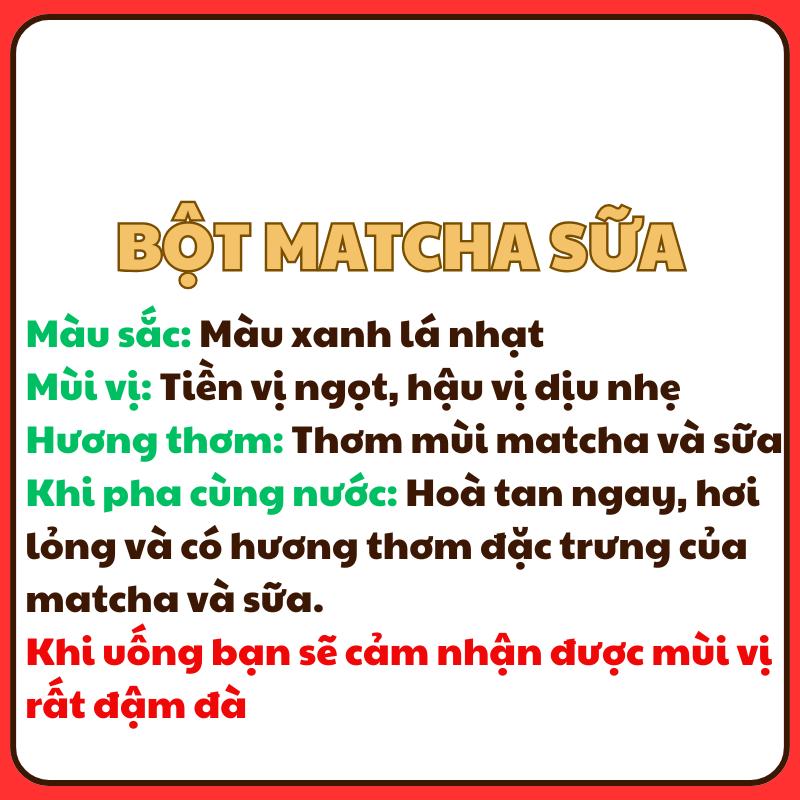 Product Introduction of BỘT MATCHA 3IN1 LOẠI HẢO HẠNG ĐẬM VI TRÀ THƠM VỊ SỮA GÓI 250GR LON 220GR 500GR matcha  powders   matcha 7
