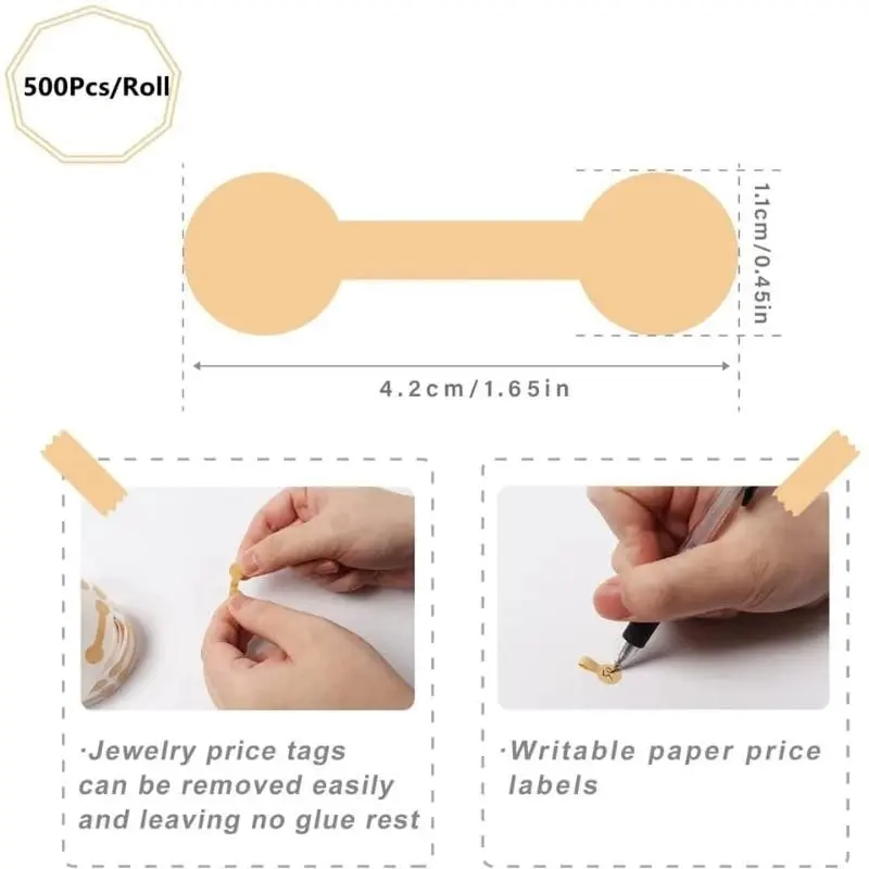 500 Pcs/Roll - Price Tag Label Harga Perhiasan Aksesoris 3