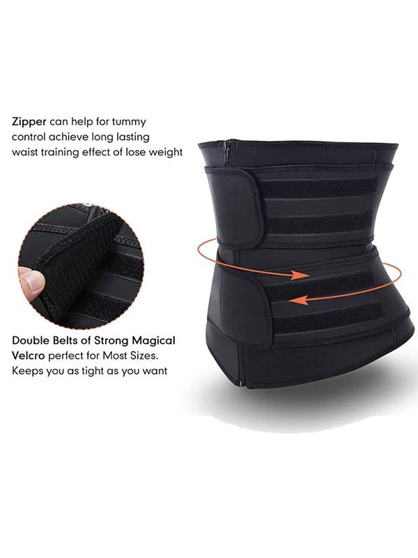 Women's Solid Zip Front Waist Trainer, Corset, Trimmer Belt, Waist Cincher, Tummy Control Shaper, Waist Trimmer, Yoga & Fitness Equipment, Please Purchase One Size Smaller 7