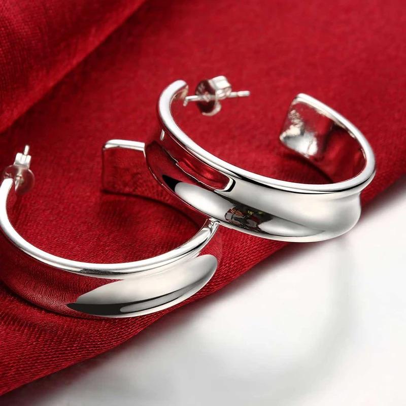 Bông tai nhẫn đôi Màu bạc Sterling 925 dành cho phụ nữ, Nguyên bản, lát đá zirconia khối, đính hôn tinh tế, sinh nhật mới 3