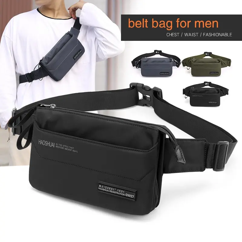 belt Bag for men Waterproof Waist Bag Chest Shoulder Sling Casual Bags anti-theft package 726