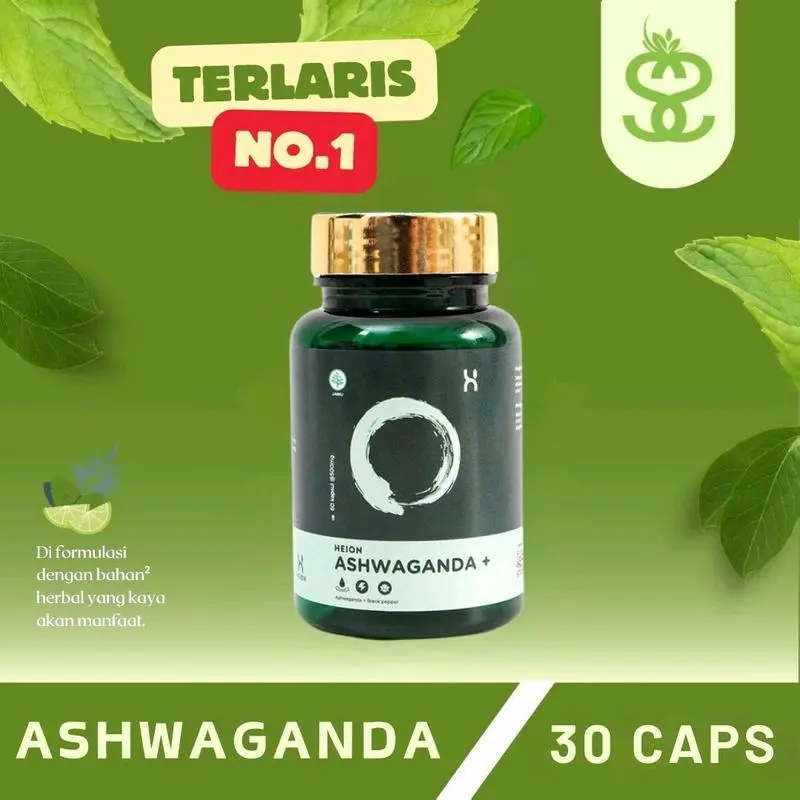 Heion Ashwagandha 30 dan 60 kapsul herbal obat susah tidur meredakan stress