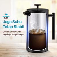 Gambar One Two Cups French Press Coffee and Tea Maker Pot Plunger Stainless Steel 350ml 800ml 1000ml - KG70 - Silver, 350ml dari Usea Official Store Kota Administrasi Jakarta Barat 4 Tokopedia