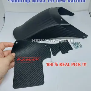 PAKET SAMBUNGAN SPAKBOR DEPAN NMAX PLUS MUDFLA NMAX NEW KARET PENAHAN LUMPUR SET KARBON NMAX NEW 2020