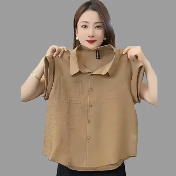COMBO 2 ÁO Sơ mi tay ngắn chờm vai nữ AD5 - Chất liệu đũi mềm mát mặc hè áo  sơ  mi  croptop  tay  dài sơ  mi  voan