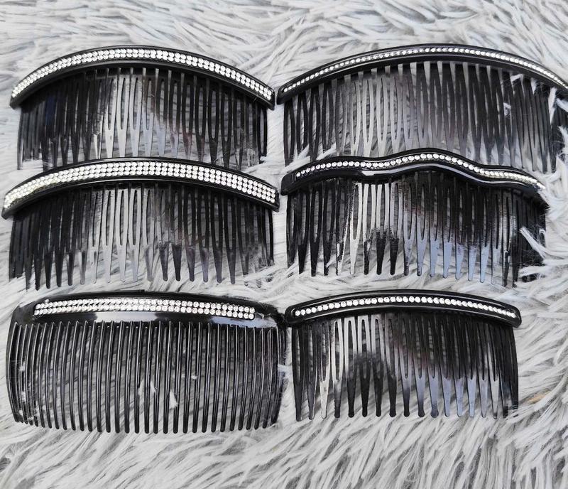 Cài Tóc Mái, Lược Cài Tóc Mái Cố Định, Lược Xước Đính Đá Siêu Dẻo Cỡ Lớn (không bao giờ gãy) Nữ