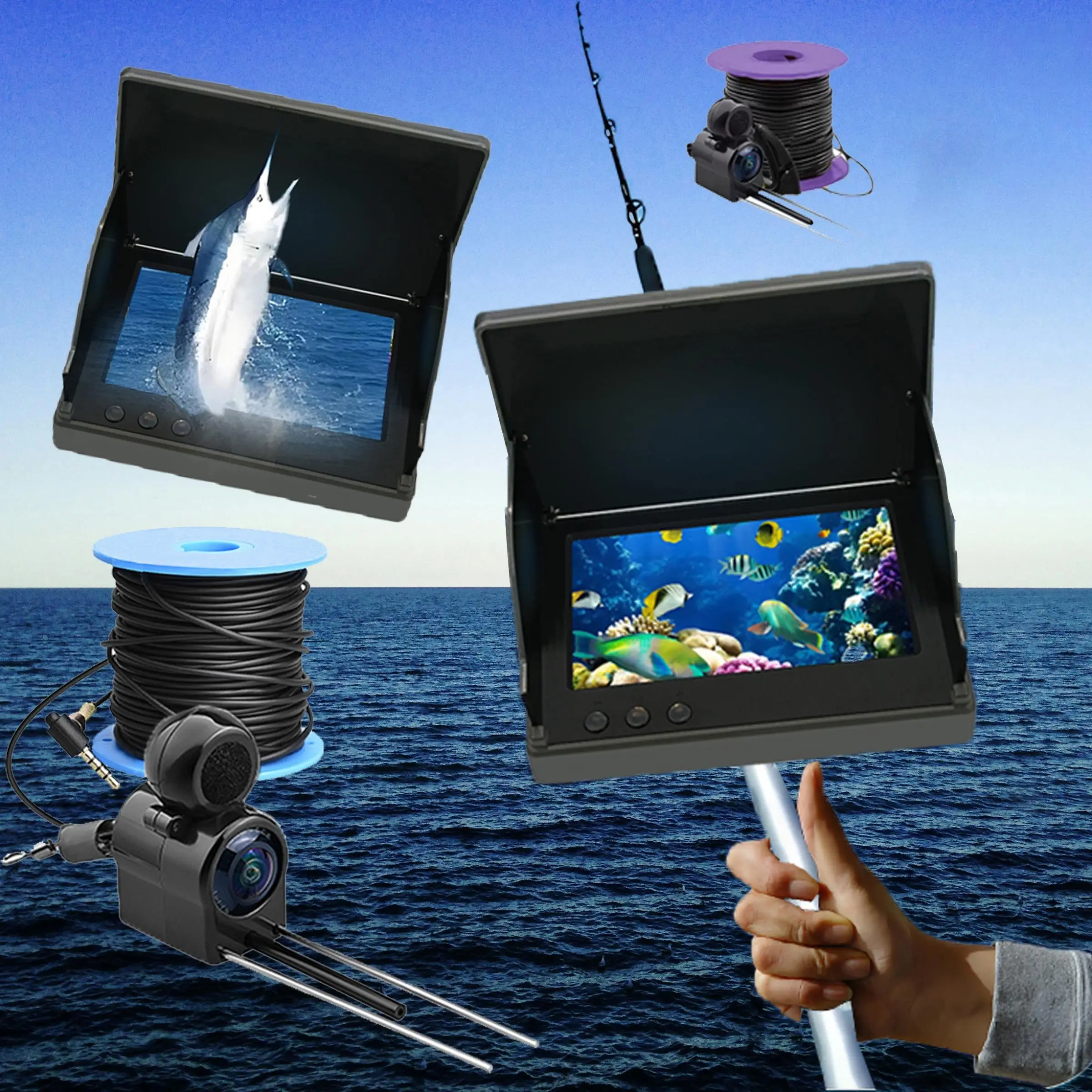 4.3 Inch Screen HD Fishing Camera, 1 Set Underwater Fishing Camera with Accessories, Professional Fishing Equipment for Ice, Sea & River Fishing