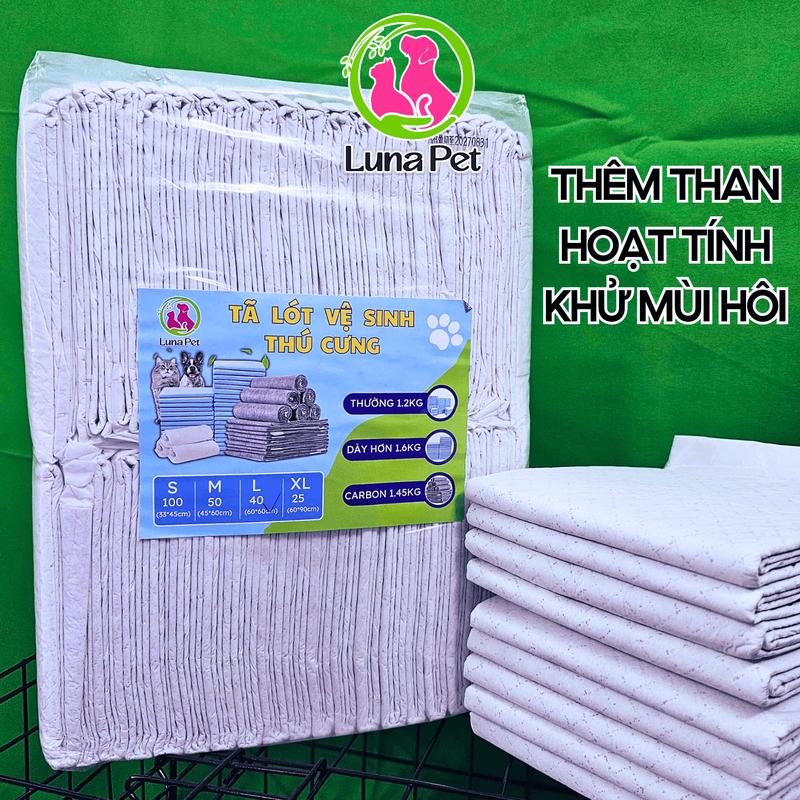Tã giấy lót than hoạt tính cho chó mèo siêu thấm hút Luna Pet TG03- Bỉm cho chó mèo nhiều kích thước