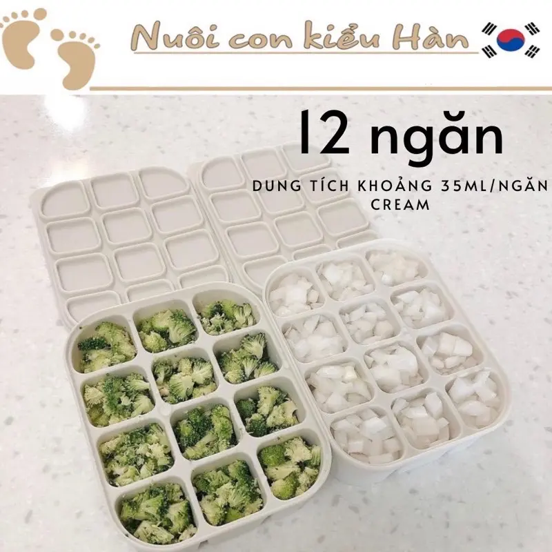 Khay silicon 6 ngăn và 12 ngăn cho bé đựng đồ ăn dặm,dễ lấy đồ ăn 2