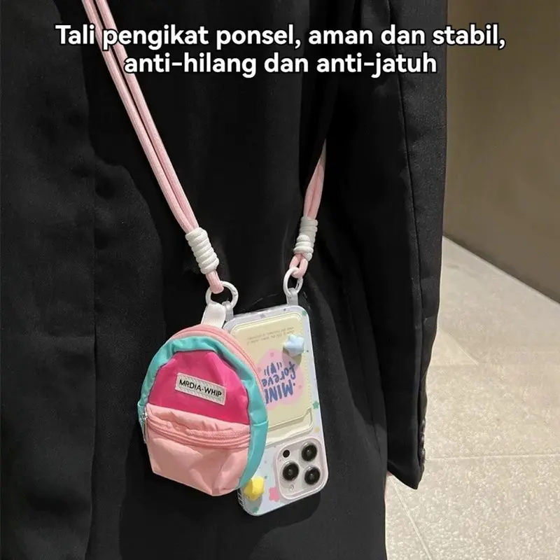 Dompet koin kunci warna-warni yang kreatif, boneka kartun, casing ponsel kecil yang lucu dan kreatif, selempang panjang Tali universal. Tali telepon selempang universal dalam berbagai desain.Gelang kunci halus buatan tangan dari resin akrilik berkualitas 4