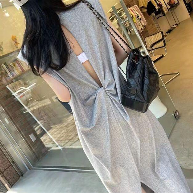 Váy Không Tay, Đệm Vai, khoét Lưng, Cỡ Cực Lớn 150,00kg, Dành Cho Cô Gái Đầy Đặn, Váy Vest Mỏng Kiểm Soát Bụng Dáng Rộng Mùa Hè Women Khuy 5