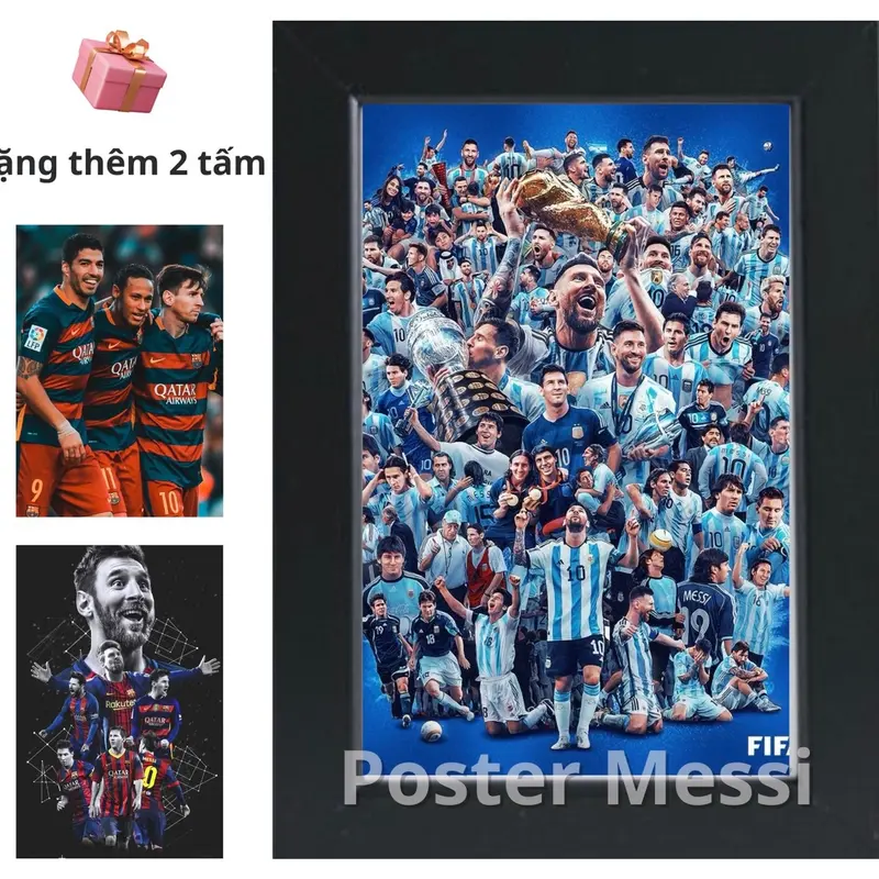 Khung ảnh Poster Lionel Messi kích thước A5(28x24cm) cực đẹp dành cho anh em trang trí phòng ốc cực đẹp 0