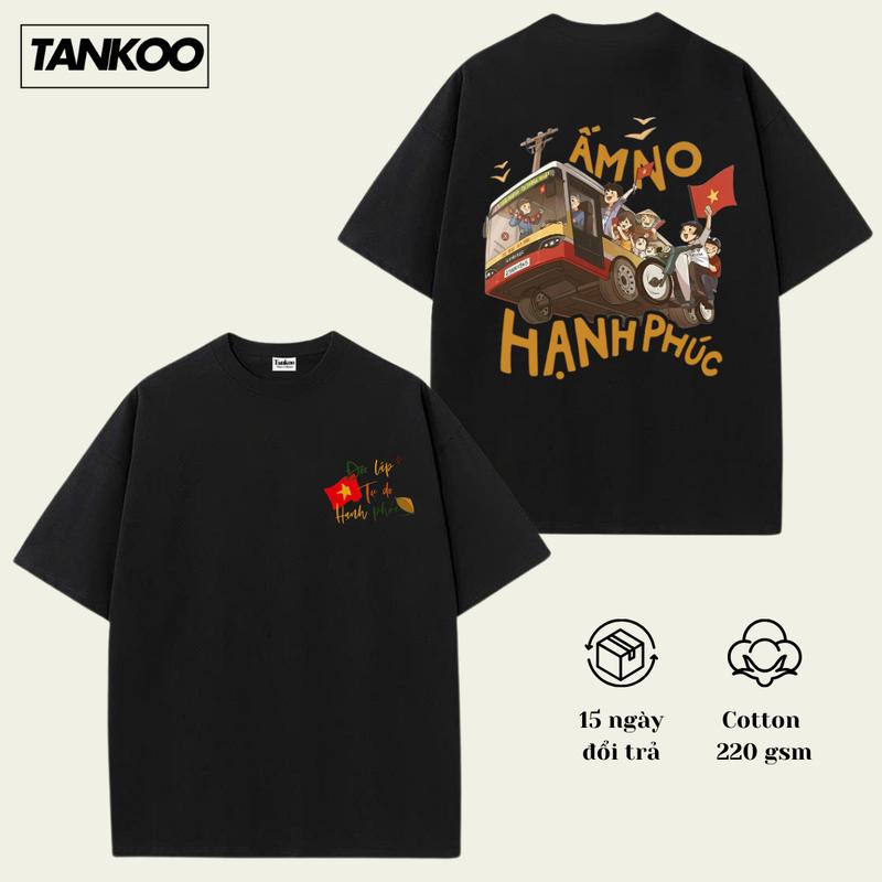 ÁO MẶC ĐI BÃO mừng chiến thắng đội tuyển bóng đá Việt Nam ASEAN Cup 2024 AFF Cup Áo thun cờ tổ quốc ấm no hạnh phúc thun cotton cao cấp co dãn 2 chiều form regular, áo phông nam nữ đẹp tôi yêu Việt Nam cho hội nhóm đoàn khách du lịch