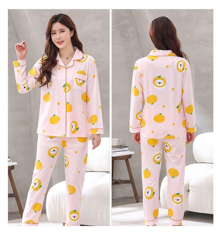 Product Introduction of Bộ Đồ Ngủ, Cao Cấp, Dành Cho Nữ, Mùa Xuân Và Mùa Thu, Dài Tay, Bộ Đồ Cardigan, Phong Cách Hàn Quốc, Thiết Kế Ngọt Ngào, Ngoại Cỡ, Thích Hợp Cho Mùa Thu Và Mùa Đông, Đồ Mặc Nhà 5