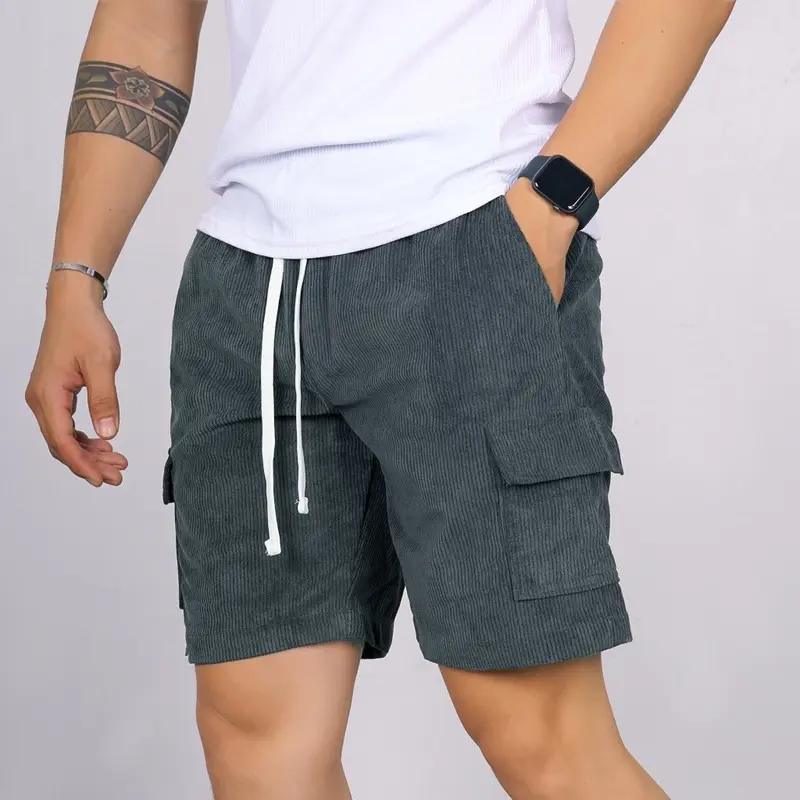 Quần Đùi Nam Túi hộp, Quần Short Nam túi hộp Trơn Chất nhung tăm mềm mịn, dày dặn Thoải Mái - QSNT02 HAL Store 1