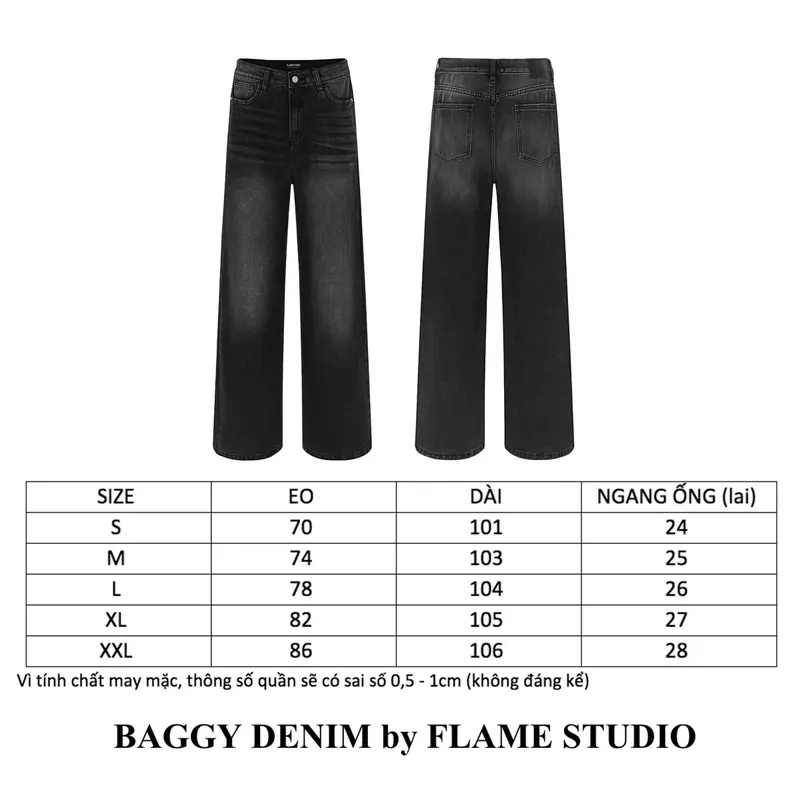 “ BLACK FADE “ BAGGY DENIM - Quần Baggy Nam Màu Đen Bạc Menswear jeans  suong 7